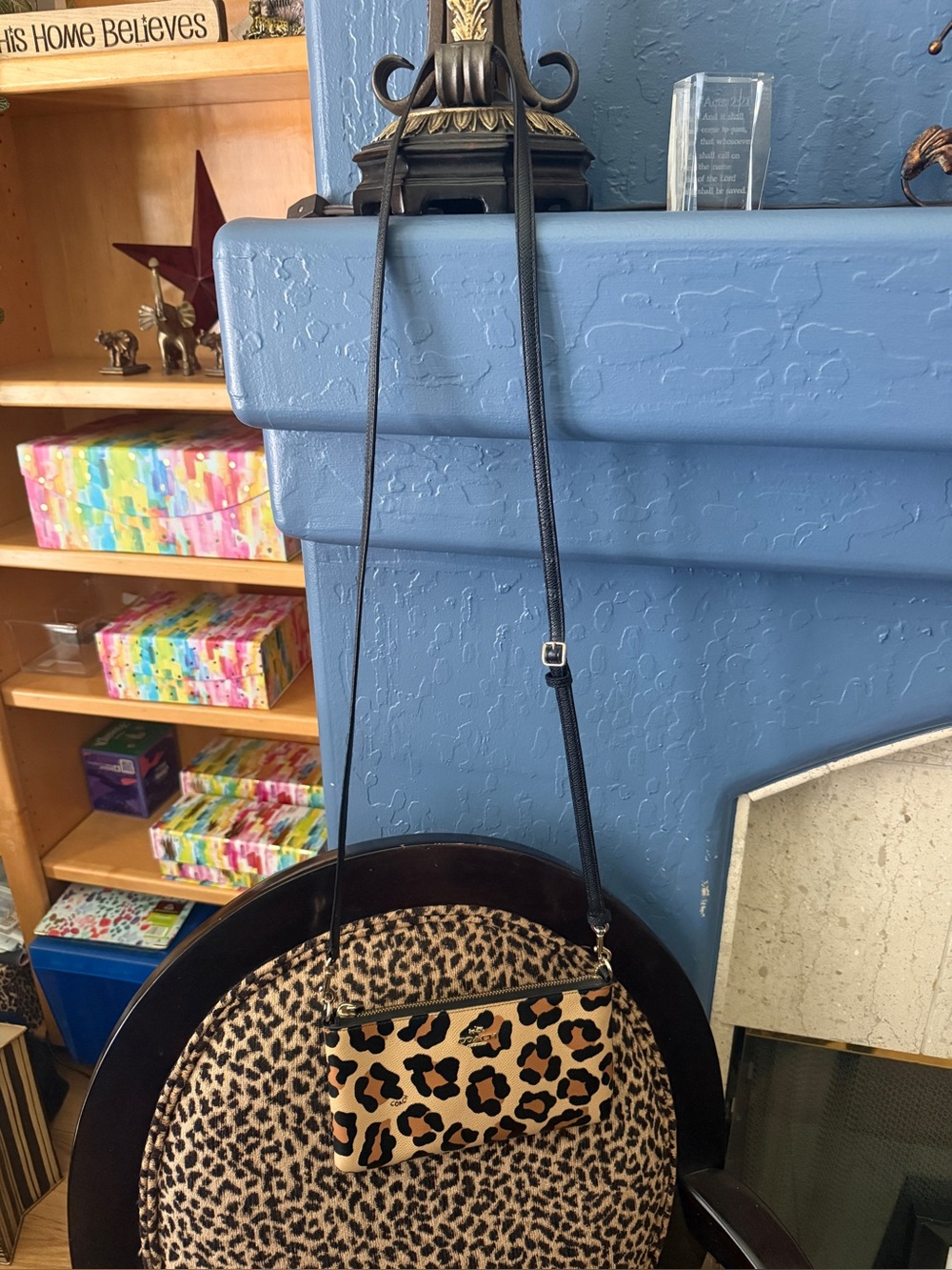 Coach Leopard Print Crossbody Bag in Tan and Black - Picture 2 of 16
